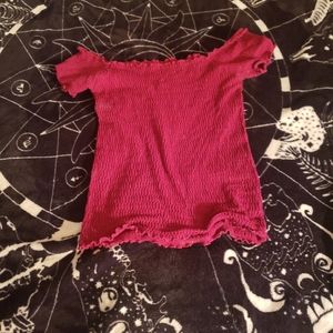 Off shoulder crop shirt